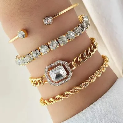 Luxury Fashion Geometry Bracelet Set (4 Pcs)